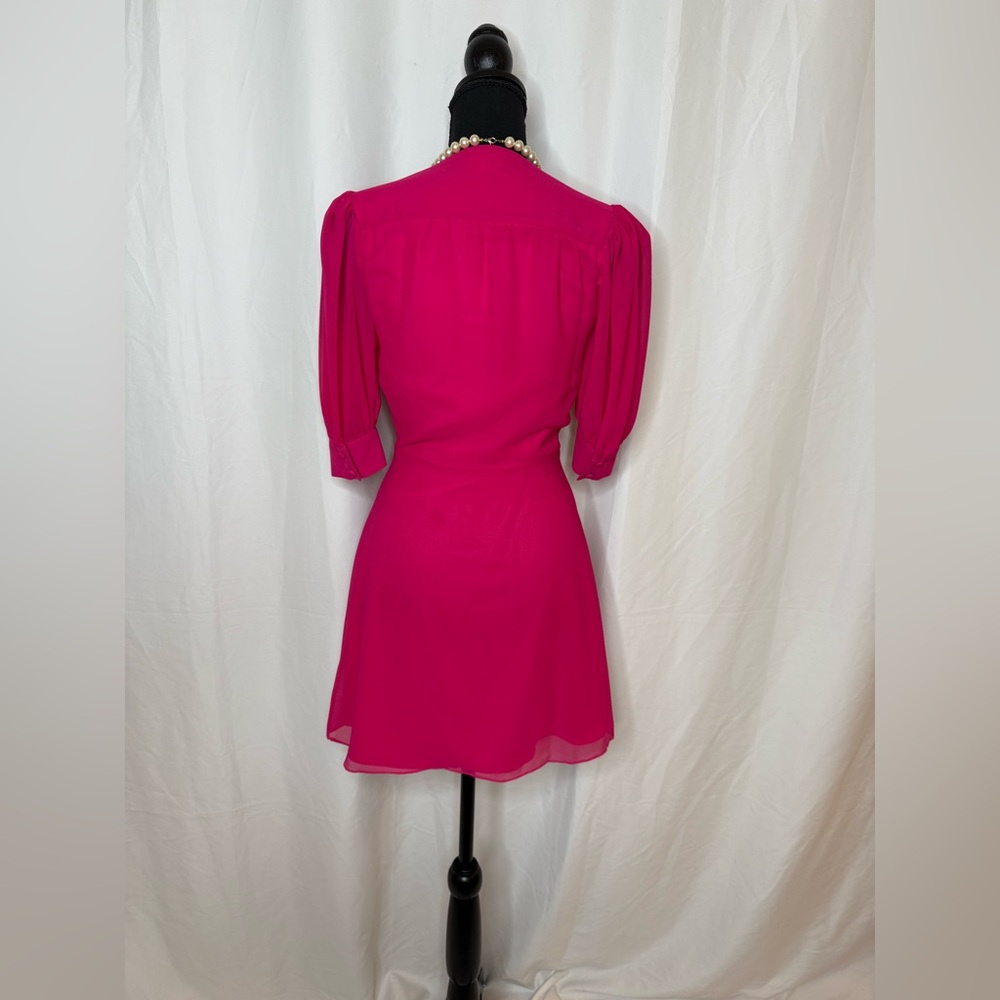 NWOT LPA Fuchsia Mini Wrap Dress - Picture 2 of 2